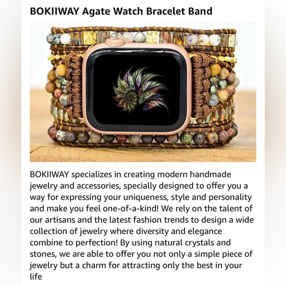 NWOT BOKIWAY Agate Watch Bracelet Band - Picture 3 of 8